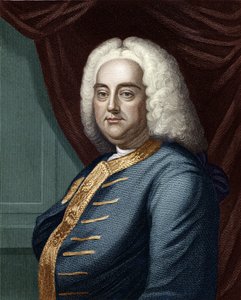 George Frideric Handel, vyrytý Thomsonem (pozdější zbarvení)