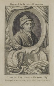 George Frideric Handel, vyryto pro Universal Magazine, c.1760 od English School
