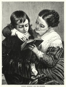 George Herbert a jeho matka (rytina) od English School