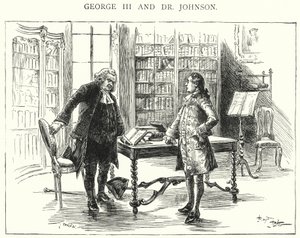 George III a Dr Johnson (rytina) od English School