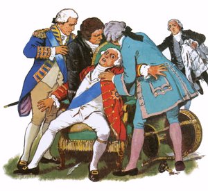 George III trpící záchvatem šílenství od English School