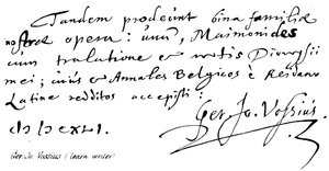 Ger: Jo: Vossius (učit se: spisovatel) od English School