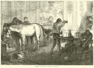 Němečtí vojáci ve francouzském zámku, září 1870 od English School