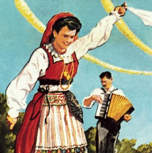 Dívka v portugalském národním kroji od English School