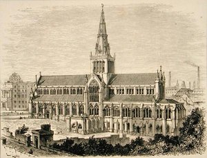 Glasgowská katedrála kolem roku 1880, z 