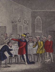 Bůh pořádá hostinu a přikazuje svým tvorům, aby přišli... (barevná rytina) od English School