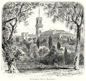 Regierungshaus, Melbourne (Gravur) von English School