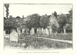 Gymnázia a almužny, hřbitov ve Walthamstow (rytina) od English School