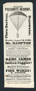 Grand Parachute Descent, Flora Gardens, Bayswater, 12. srpna 1839 od English School