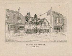 Gravel Pit Alms Houses, Notting Hill Gate, Londýn od English School