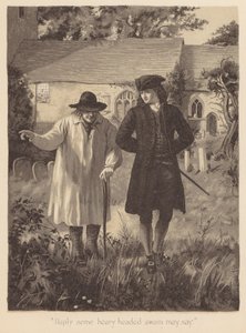 Grayovy elegie: "Haply some hoary headed swain may say" (litografie) od English School