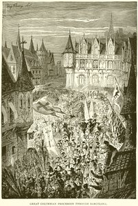 Velký kolumbijský průvod přes Barcelonu od English School