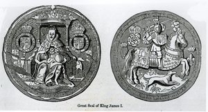 Velká pečeť Jakuba I. (1566-1625) od English School