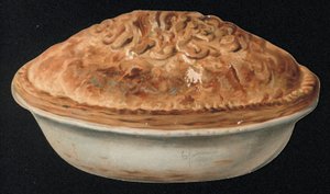 Přání ve tvaru koláče. (chromolitho) od English School