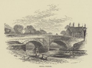 Greta Bridge (rytina) od English School