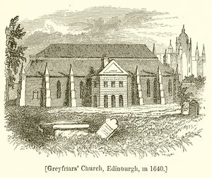 Greyfriars Church, Edinburgh, v roce 1640 od English School
