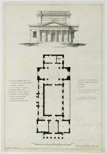 Půdorys Dolní sněmovny, Bath, vyrytý Charles Hullmandel (1789-1850) od English School