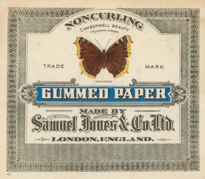 Gumovaný papír, vyrobený společností Samuel Jones & Co Ltd, Londýn od English School