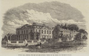Gunton Hall, Norfolk, sídlo lorda Suffielda, které navštívili princ a princezna z Walesu (rytina) od English School