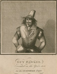 Guy Fawkes, popravený v roce 1606 za spiknutí střelného prachu od English School