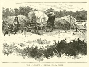 Cikánský tábor na Mitcham Common, Surrey od English School