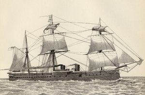 HMS Alexandra, z ‚The National Encyclopaedia‘, vydané Williamem Mackenzie, Londýn, konec 19. století od English School