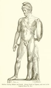 Hadrian s helmou a štítem od English School