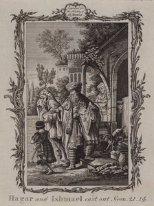 Hagar a Izmael vyhnáni (rytina) od English School