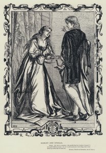 Hamlet a Ofélie, Hamlet, princ dánský, dějství iii, scéna 1 (rytina) od English School