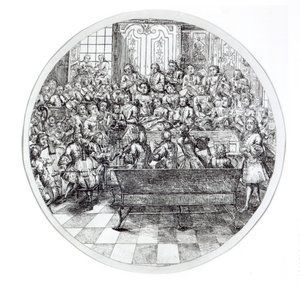 Händel diriguje oratorium, asi 1740 od English School