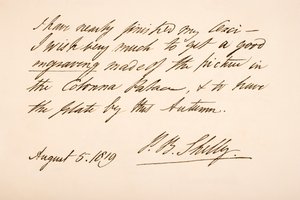 Rukopis a podpis Percy Bysshe Shelley, 1819 od English School