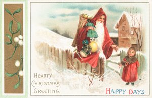 Šťastné dny - Santa a dívka, vánoční přání od English School