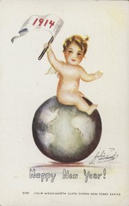 Šťastný nový rok přání, 1914 od English School