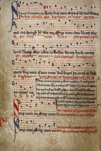 Harl 978 fol.11v Sumer je icumen in, od Summer Canon (Reading Rota) (vellum) od English School
