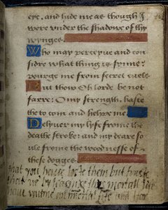 Harley 2342 f.79 Nápis napsaný na okraji lady Jane Grayové svému otci, vévodovi ze Suffolku, z Prayer Book (vellum) lady Jane Greyové od English School
