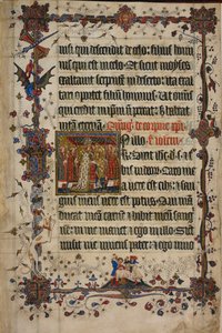 Harley 7026, f.13 Svátek Božího těla, z Lovel Lectionary, před rokem 1408 (vellum) od English School