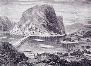 Harpers Ferry, Západní Virginie, USA, z „Galerie geografie“ od reverenda Thomase Milnera, vydáno kolem roku 1880 (rytina) od English School