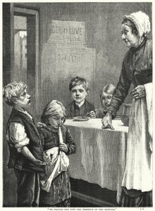„Vedl ji do přítomnosti paní“ (rytina) od English School