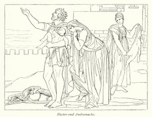 Hector and Andromache (litho) od English School