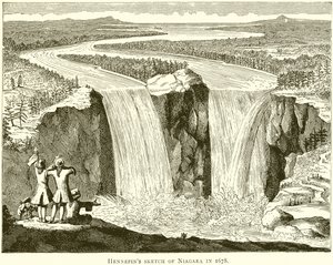 Hennepins Sketch of Niagara v roce 1678 od English School