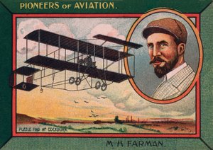Henri Farman, anglo-francouzský průkopník letectví, letecký konstruktér a výrobce (chromolitho) od English School