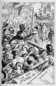 Jindřich IV. (Henry IV) – Ilustrace v „“ Works complete by William Shakespeare““ 1866 – Ilustrace a obecná forma tohoto vydání jsou vypůjčeny z Cassellova ilustrovaného Shakespeara, vydaného v Londýně od English School