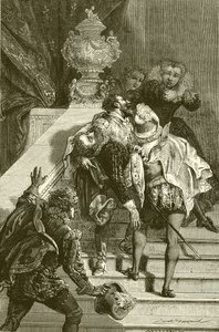 Henry IV zraněn, odvezen do Louvru od English School
