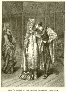 Henrys Wooing princezny Catherine od English School
