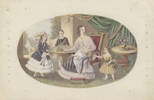 Její Veličenstvo královna Viktorie a rodina, kolem roku 1851 (akvatinta) od English School