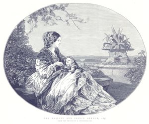 Její Veličenstvo a princ Arthur, 1850 od English School