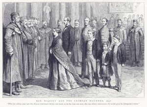 Její Veličenstvo a krymští zranění, 1856 od English School