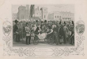 Její Veličenstvo rozdalo krymské medaile u Horse Guards, 18. května 1856 od English School