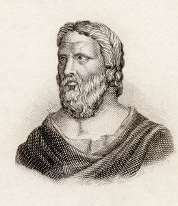 Hérakleitos z Efezu, z „Crabbes Historical Dictionary“, vydaného v roce 1825 od English School