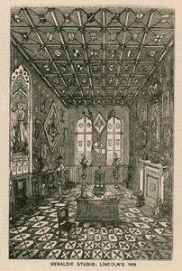 Heraldické studio, Lincolns Inn, Londýn od English School